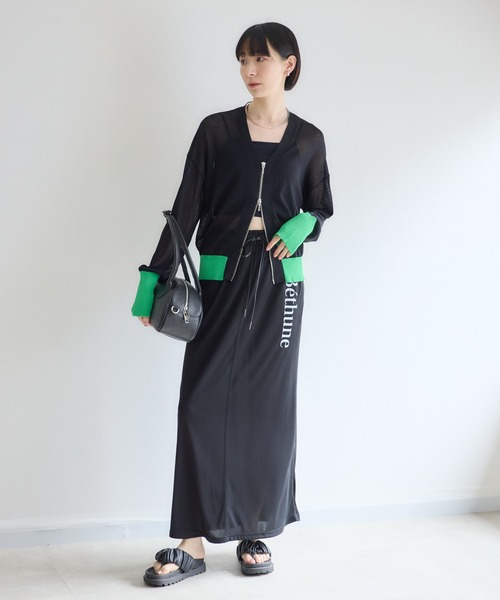 スカート cloche とろみロゴAラインスカートの画像