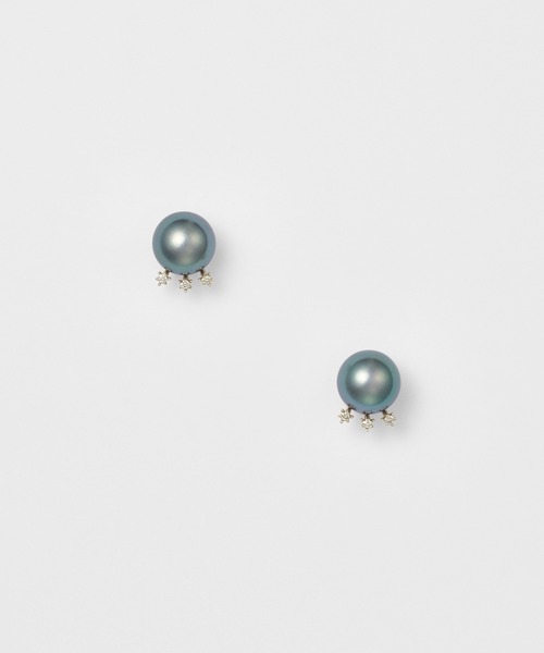 ピアス K10パールピアス（ブラック） レディースの画像