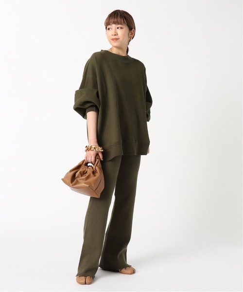 「AP STUDIO」 「THE OPEN PRODUCT」イージーパンツ FREE カーキ レディース_画像5
