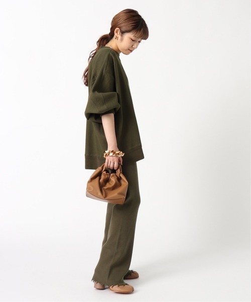 「AP STUDIO」 「THE OPEN PRODUCT」イージーパンツ FREE カーキ レディース_画像6