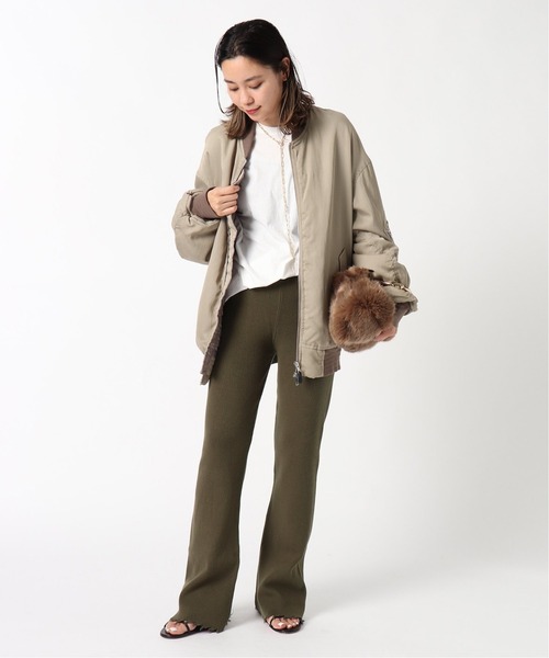 「AP STUDIO」 「THE OPEN PRODUCT」イージーパンツ FREE カーキ レディース_画像8