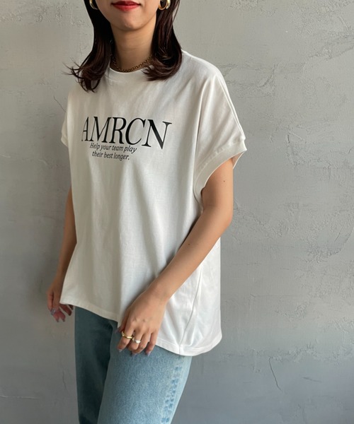 「AMERICANA」 半袖Tシャツ F チャコール レディース_画像7