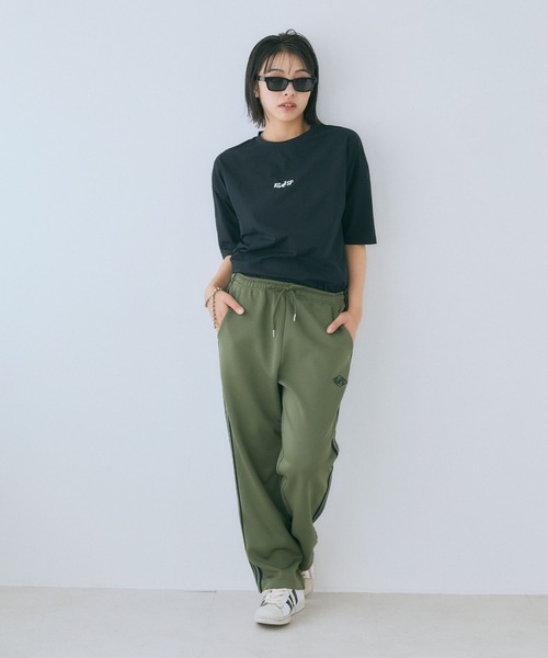 「KANGOL SPORT」 イージーパンツ LL カーキ レディース_画像2
