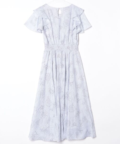 「WILLSELECTION」 花柄半袖ワンピース M ブルー レディース_画像2