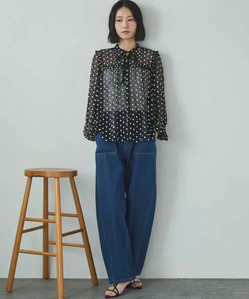 「DOUX ARCHIVES」 デニムパンツ MEDIUM ネイビー レディース_画像3