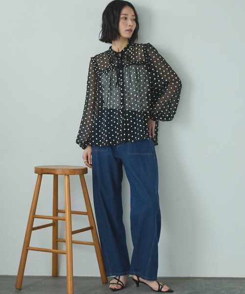 「DOUX ARCHIVES」 デニムパンツ MEDIUM ネイビー レディース_画像4