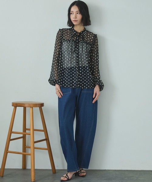 「DOUX ARCHIVES」 デニムパンツ MEDIUM ネイビー レディース_画像5