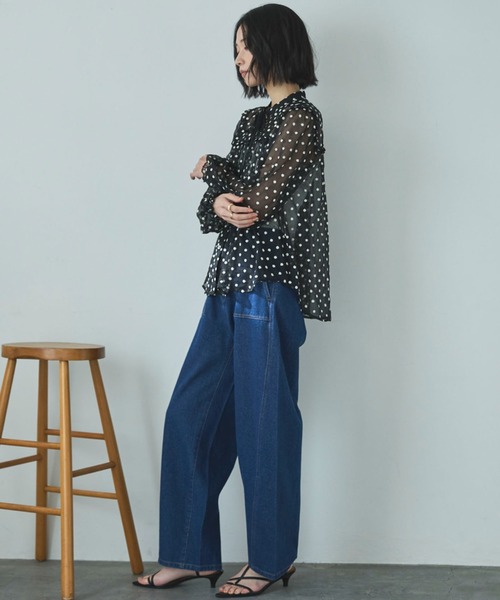 「DOUX ARCHIVES」 デニムパンツ MEDIUM ネイビー レディース_画像6