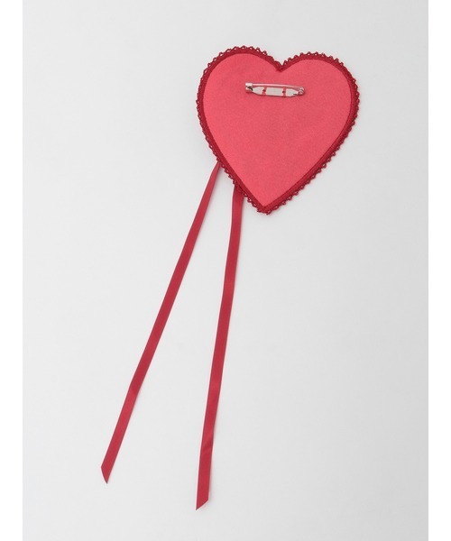 未使用✨ PINK HOUSE ハートモチーフサスペンダークリップ 刺繍 リボン PINK HOUSE（ピンクハウス） ブローチ クイーンメアリーズ刺繍ワッペン