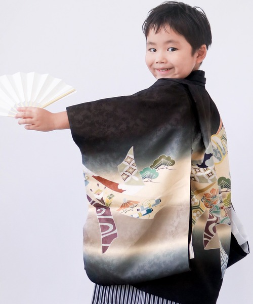 KYOETSU 着物 5歳 七五三 絵羽 羽織袴 12点セット キッズ 子供