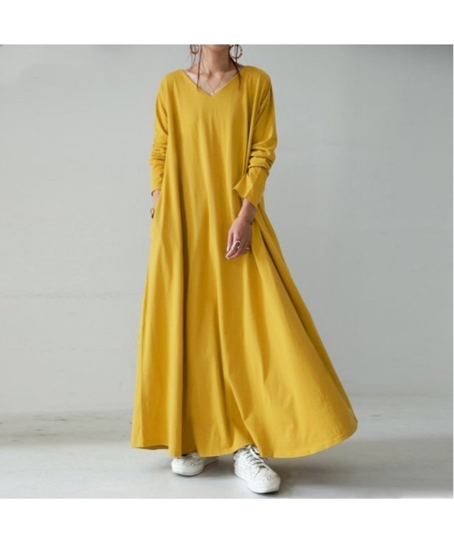 ワンピース おしゃれスタ シンプルシック 大人無地ロングワンピ Zozotown Yahoo 店 通販 Yahoo ショッピング