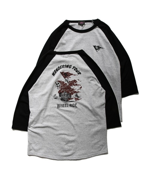 ラグランバックプリントTシャツ ROTAR（ローター） tシャツ WHEEL RIDE Raglan Tee ラグラン バック