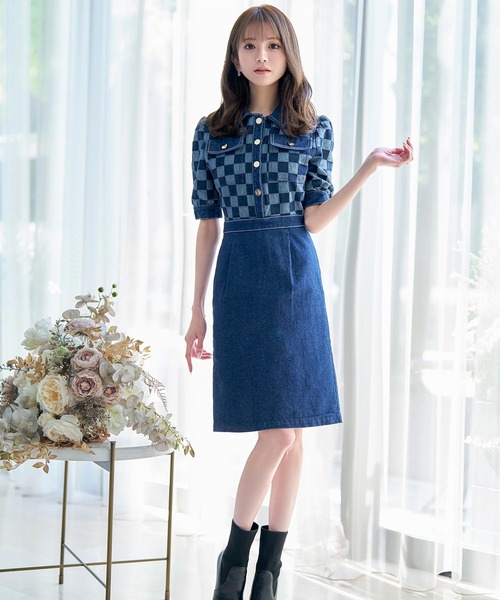 ワンピース ブロックチェックデニムワンピース Zozotown Yahoo 店 通販 Yahoo ショッピング