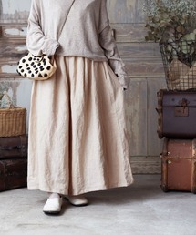 MOCAのおかーたん ガウチョパンツ リネン100% ハンドメイド cotton linen gaucho pants - atelier naruse｜Online store｜the an