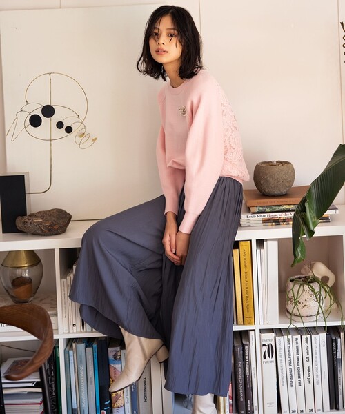 ワイドパンツ パンツ 「新色追加・ウエスト調整可」ギャザーライト