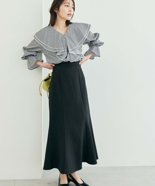 fifth（フィフス） ブラウス シャツ チェック柄フリルカラーブラウス