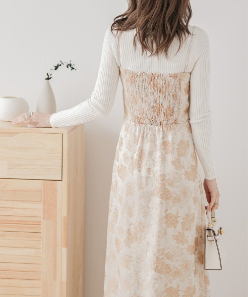 花びら　ワンピース 3way花柄シフォンワンピース 2サイズ 花柄ワンピース[品番