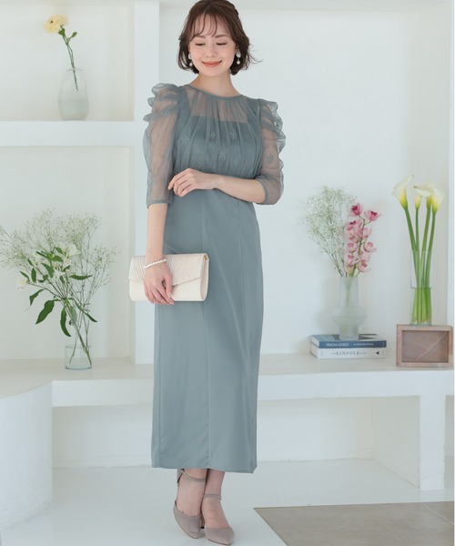 【新品】PREFERIR ドレス シアー ボリューム袖 結婚式 オケージョン S PREFERIR ドレス シアー ボリューム袖 結婚式 パーティー