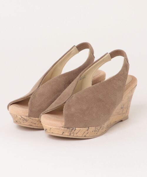 Piedi Nudi サンダル 美脚Vカットデザイン ウェッジソール