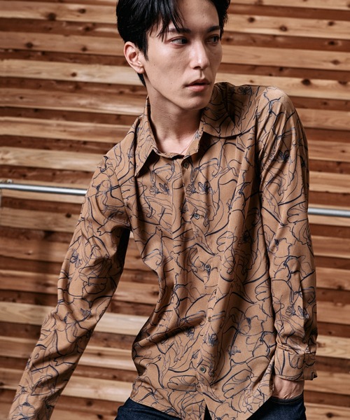NO ID.（ノーアイディー） シャツ 「NO ID.」Abstract Print Shirt