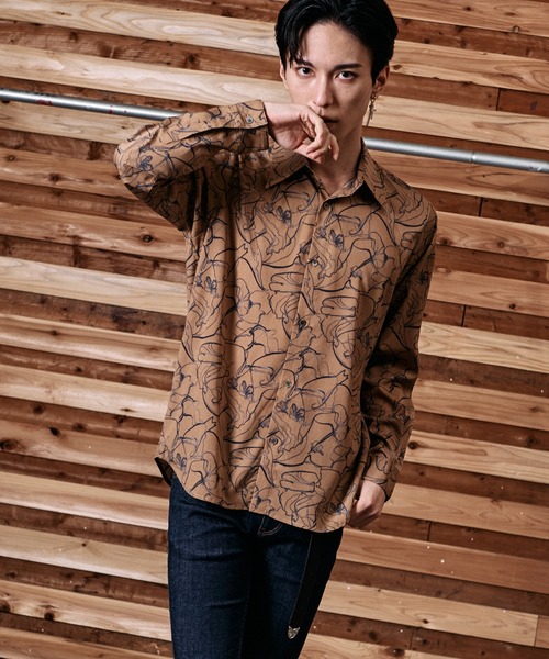 NO ID.（ノーアイディー） シャツ 「NO ID.」Abstract Print Shirt