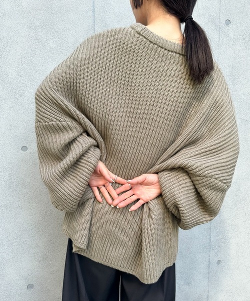 Dime ダークブラウン M ニットセーター 引き揃え畦編みモールニット｜メンズファッション通販 MEN'S