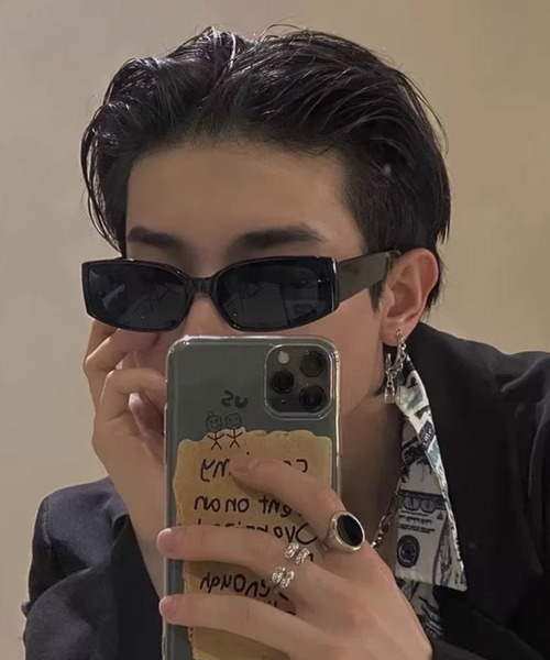 ブラック スクエア サングラス　y2k Theater code サングラス square frame sunglasses/スクエア