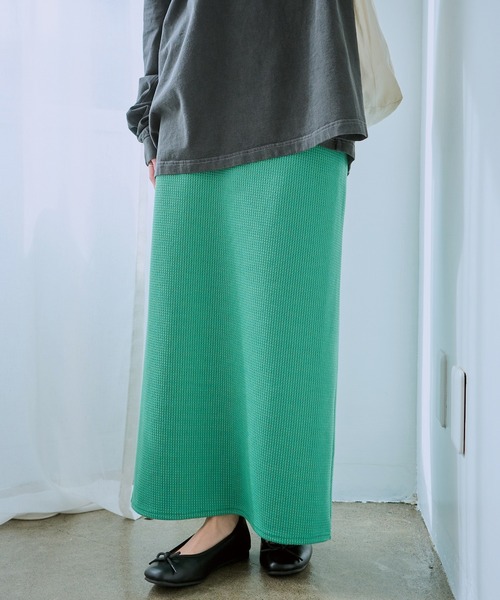 LAVEANGE（ラビアンジェ） ロング スカート ワッフルタイトスカート