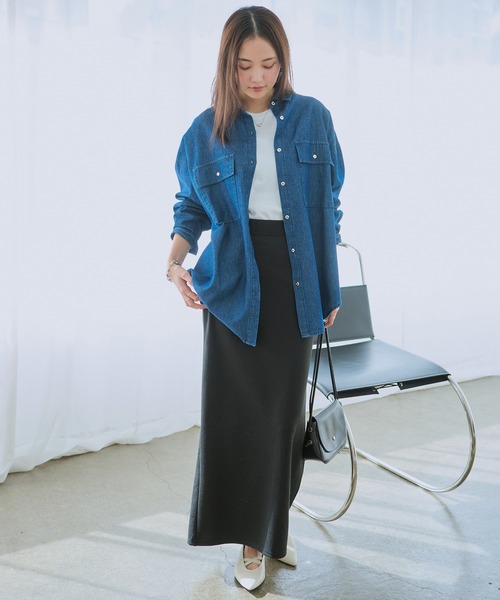 LAVEANGE（ラビアンジェ） ロング スカート ワッフルタイトスカート