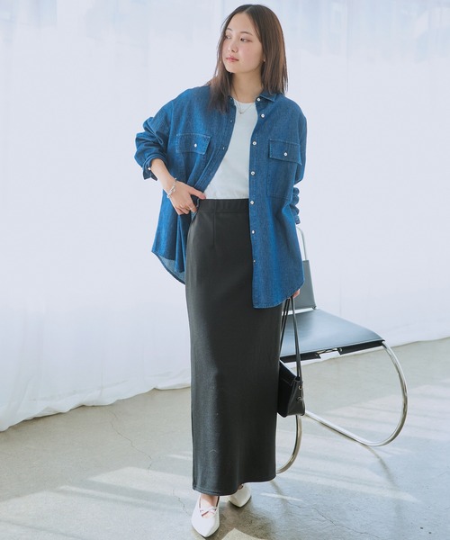 LAVEANGE（ラビアンジェ） ロング スカート ワッフルタイトスカート