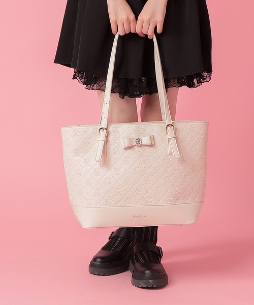 新品 TED BAKER ビジュー デザイン バック リボン フレア スカート リボン＆ビジュー付きバックレースアップフラワージャガード