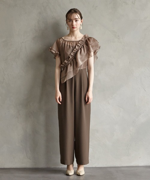 AIMER（エメ） パンツドレス フリルサッシュ付きマルチWAY