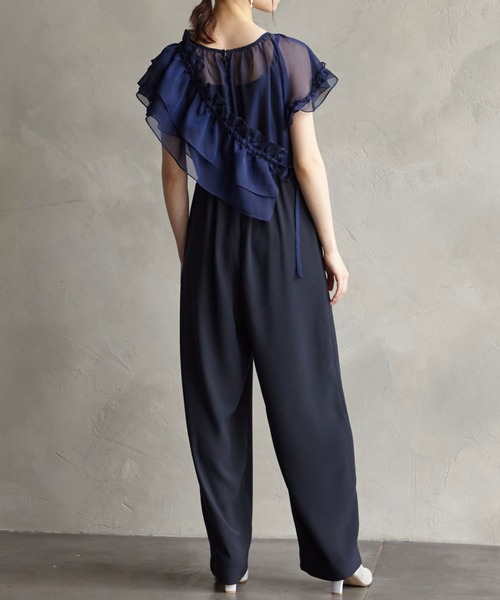 AIMER パンツドレス フリルサッシュ付きマルチWAYオールインワン