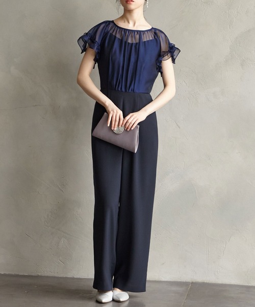 AIMER エメ　パンツドレス　パーティードレス AIMER（エメ） パンツドレス フリルサッシュ付きマルチWAY