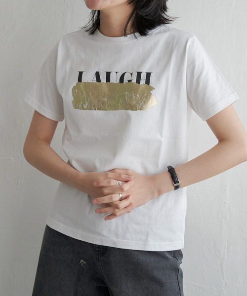 VENCE EXCHANGE tシャツ ロゴ箔プリントコンパクトTシャツ