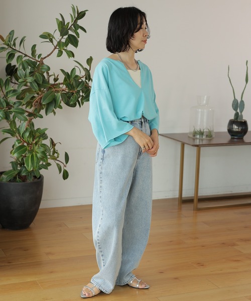 LEPSIM（レプシィム） tシャツ ネックスリットチュニック 114441