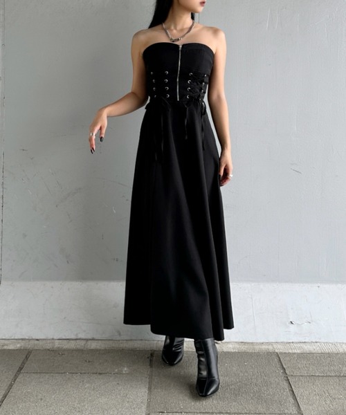 【高価値】 LVEU. ワンピース 「LVEU.」レースアップビスチェワンピース ワンピース