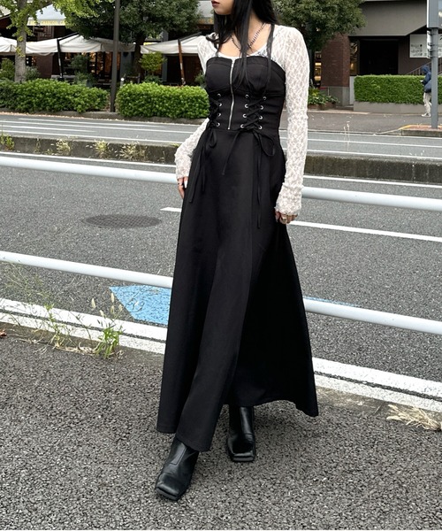 LVEU. ワンピース 「LVEU.」レースアップビスチェワンピース 