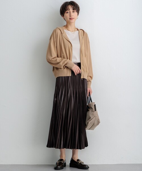 23区 スカート 「杏さん着用/洗える」レザーライクプリーツ