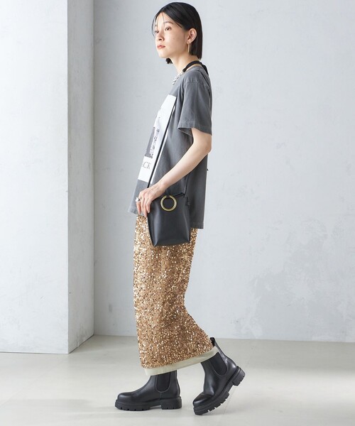 SHIPS（シップス） スカート 「手洗い可能」スパンコール Iライン