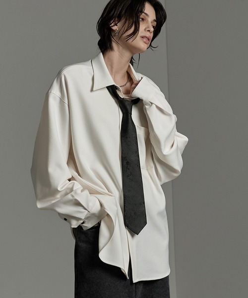 新品 CLANE ライトパープル オーバーサイズシャツ CLANE - ヒューズ シャツ - HUGE SHIRT - LIGHT PURPLE | ADDICT