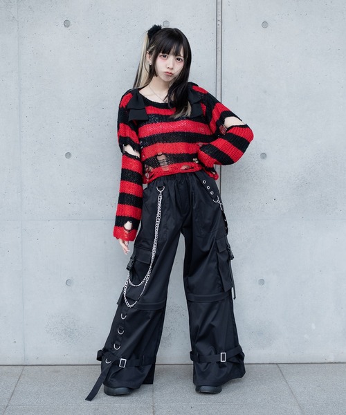 Pal elfy パルエルフィー ファー付きリボン袖コンシャスニット Pal elfy（パルエルフィー）の「ファー付きリボン袖コンシャス