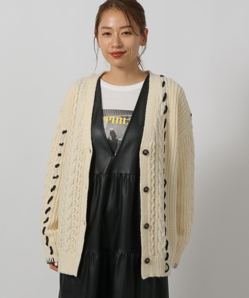 LAKOLE（ラコレ） カーディガン ハンドステッチケーブルカーディガン