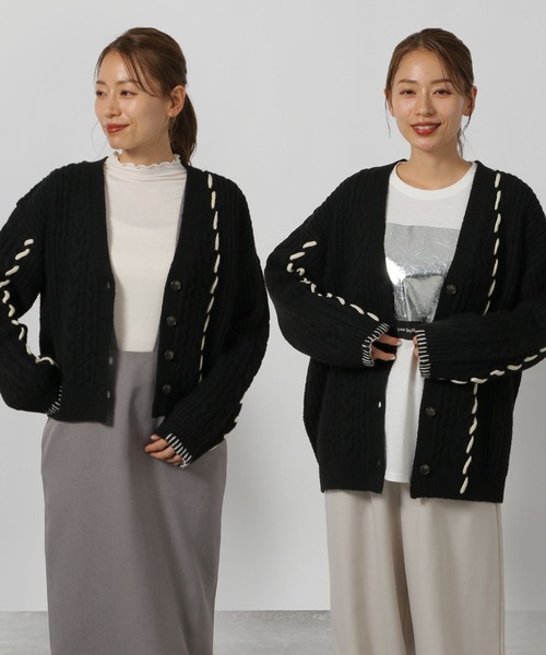 LAKOLE（ラコレ） カーディガン ハンドステッチケーブルカーディガン