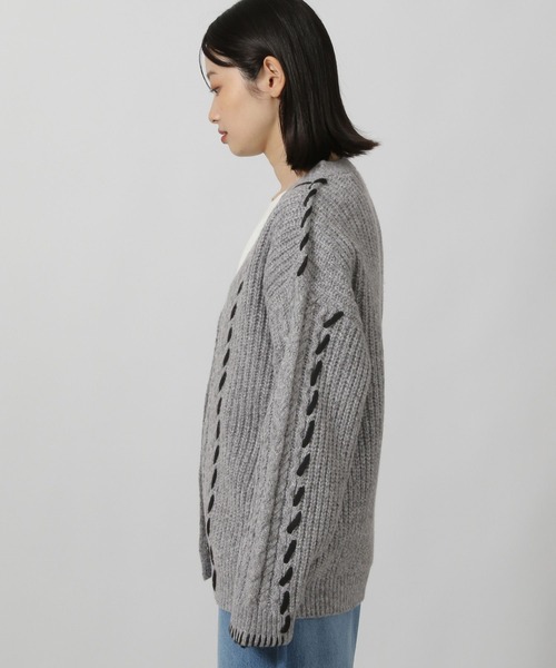 LAKOLE（ラコレ） カーディガン ハンドステッチケーブルカーディガン
