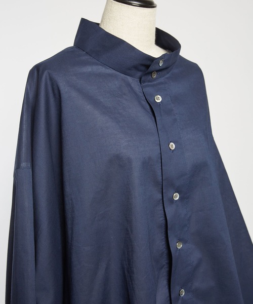 ブラウス シャツ ウェーブ切り替えシャツ レディース メンズ MANLY FELLOW (マンリーフェロー) 形態安定 UVカット ドビー