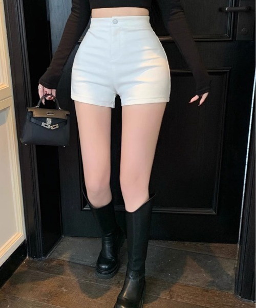 パンツ ハイウエスト シンプル ショートパンツ レディース : ZOZOTOWN