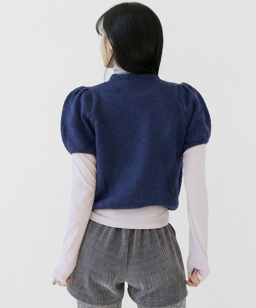 minsobi(ミンソビ) ニット セーター パフスリーブニット 半袖 minsobi(ミンソビ) ニット セーター パフスリーブニット 半袖