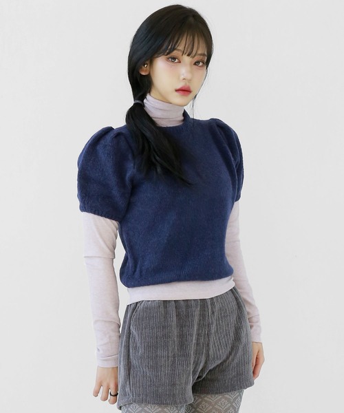 minsobi(ミンソビ) ニット セーター パフスリーブニット 半袖 minsobi(ミンソビ) ニット セーター パフスリーブニット 半袖