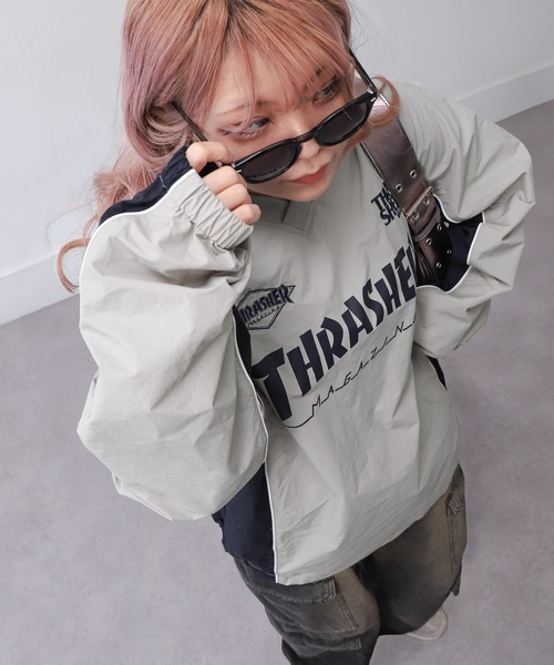 thrasher ナイロン プルオーバー ライトグレー thrasher ナイロン プルオーバー ライトグレー - メルカリ